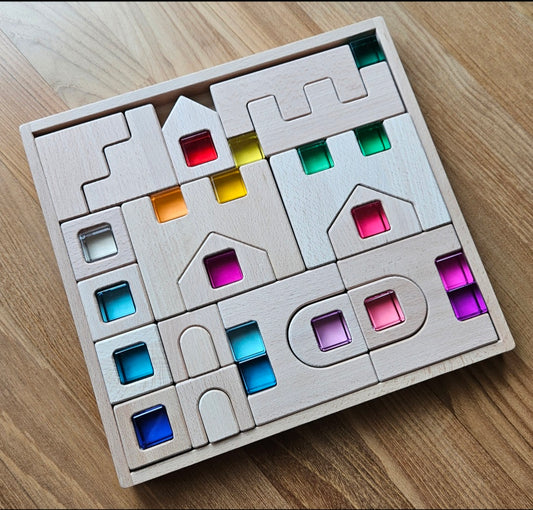 Castle building blocks with lucites